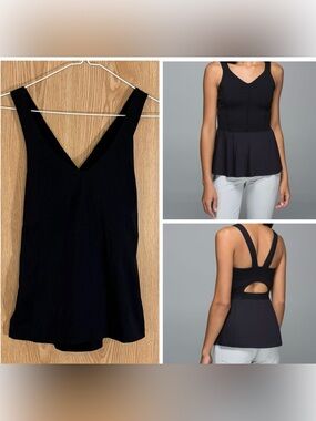 lululemon athletica Black City Peplum Tank